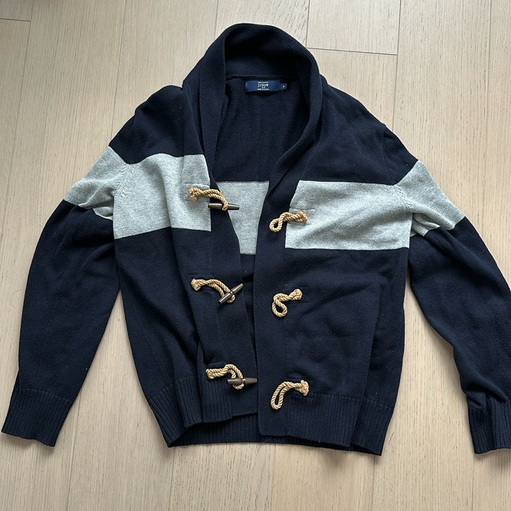 J CREW Men's Cardigan Sweater (Navy / Gray)